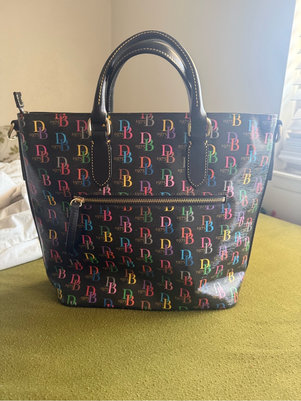Dooney & Bourke Black Multicolor canvas Satchel - Picture 2 of 7